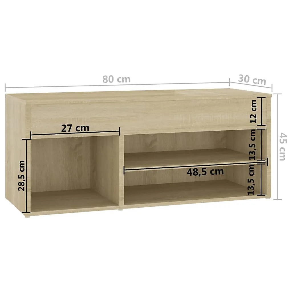 Berkfield Shoe Bench Sonoma Oak Engineered Wood Store Home-Furniture Kingdom